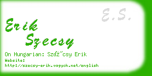 erik szecsy business card